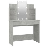 vidaXL Dressing Table with LED Concrete Grey 96x40x142 cm