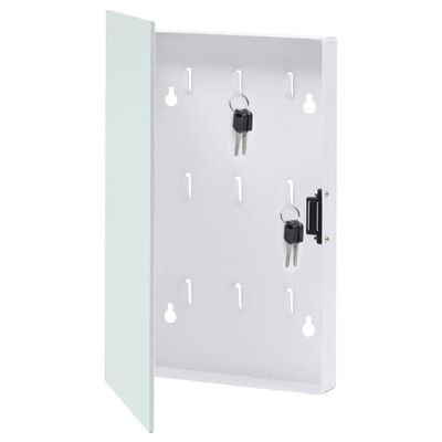 vidaXL Key Box with Magnetic Board White 30x20x4 cm