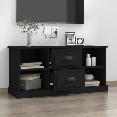 vidaXL TV Cabinet Black 99.5x35.5x48 cm Engineered Wood