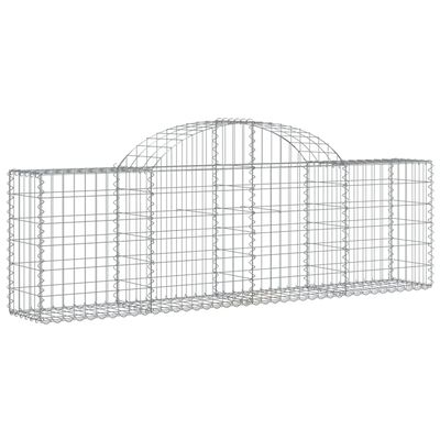 vidaXL Arched Gabion Baskets 13 pcs 200x30x60/80 cm Galvanised Iron