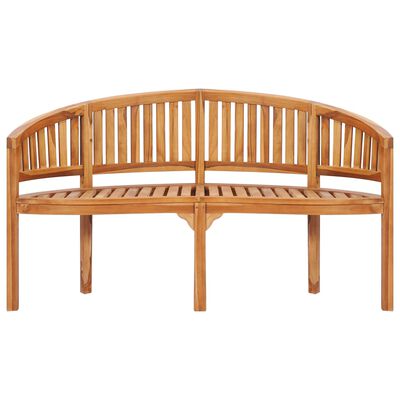 vidaXL Banana Bench 151 cm Solid Teak Wood