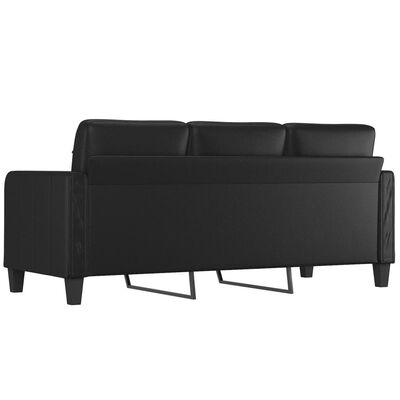 vidaXL 3-Seater Sofa Black 180 cm Faux Leather