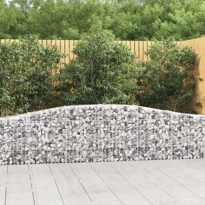 vidaXL Arched Gabion Baskets 4 pcs 400x30x60/80 cm Galvanised Iron