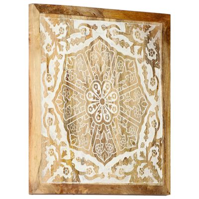 vidaXL Hand-Carved Wall Panels 2 pcs Solid Mango Wood 60x60x2.5 cm