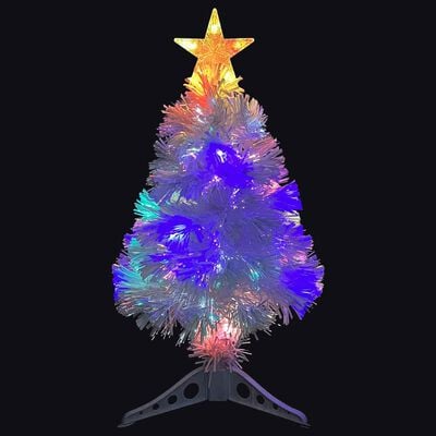 vidaXL Artificial Pre-lit Christmas Tree White 64 cm Fibre Optic