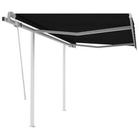 vidaXL Manual Retractable Awning with Posts 3x2.5 m Anthracite