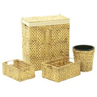 vidaXL 4 Piece Bathroom Set Water Hyacinth