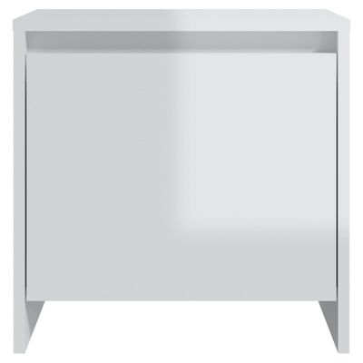 vidaXL Bedside Cabinet High Gloss White 45x34x44.5 cm Engineered Wood