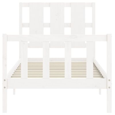 vidaXL Bed Frame without Mattress White 90x190 cm Single Solid Wood Pine