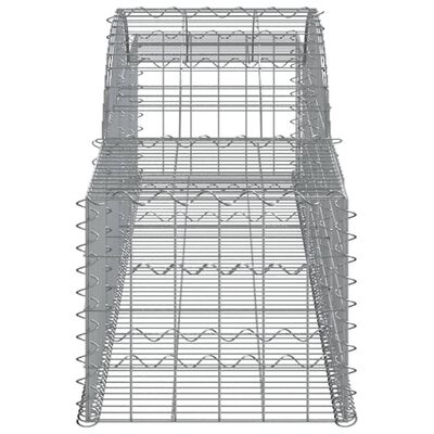 vidaXL Arched Gabion Baskets 2 pcs 300x50x40/60 cm Galvanised Iron