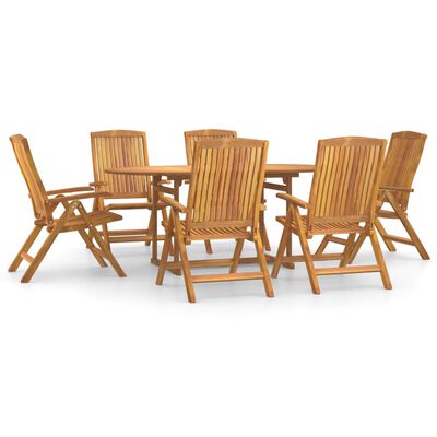 vidaXL 7 Piece Garden Dining Set Solid Wood Teak