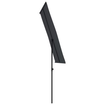 vidaXL Garden Parasol with Aluminium Pole 180x110 cm Black