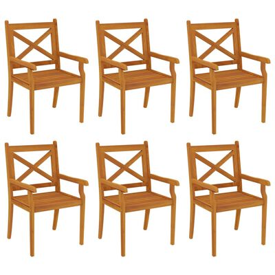 vidaXL 7 Piece Garden Dining Set Solid Wood Acacia