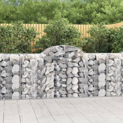 vidaXL Arched Gabion Baskets 18 pcs 200x50x100/120 cm Galvanised Iron