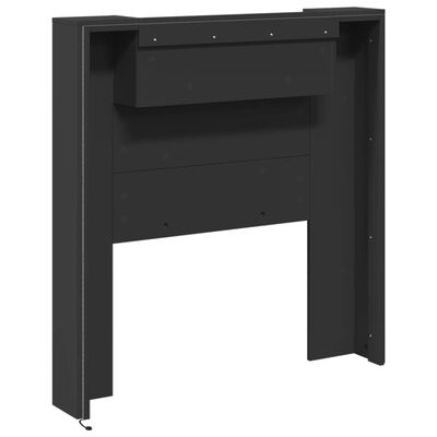 vidaXL Headboard Cabinet with LED Black 100x16.5x103.5 cm