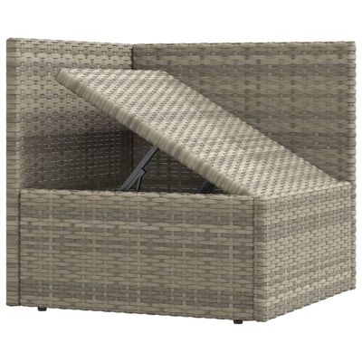 vidaXL 7 Piece Garden Lounge Set with Cushions Grey Poly Rattan