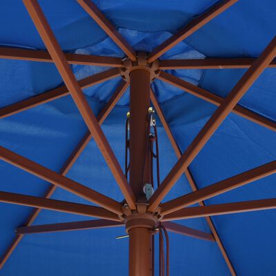 vidaXL Garden Parasol with Wooden Pole 350 cm Blue