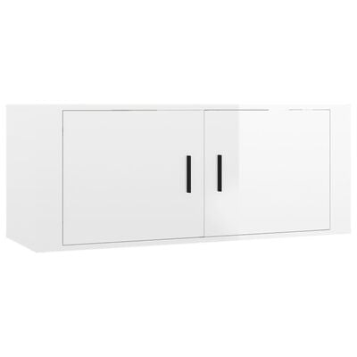 vidaXL 3 Piece TV Cabinet Set High Gloss White Engineered Wood