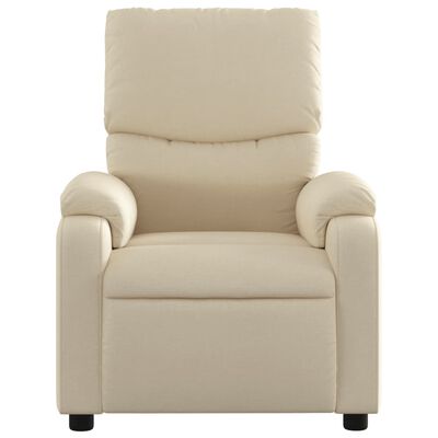 vidaXL Massage Recliner Chair Cream Fabric