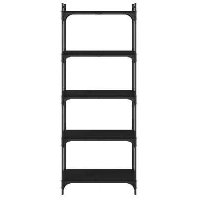 vidaXL Bookcase 5-Tier Black 60x30x154 cm Engineered Wood