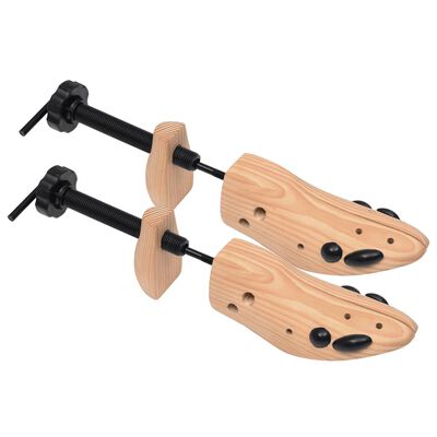 vidaXL Shoe Trees 2 Pairs Size 36-40 Solid Pine Wood