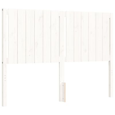 vidaXL Bed Frame with Headboard White Double Solid Wood