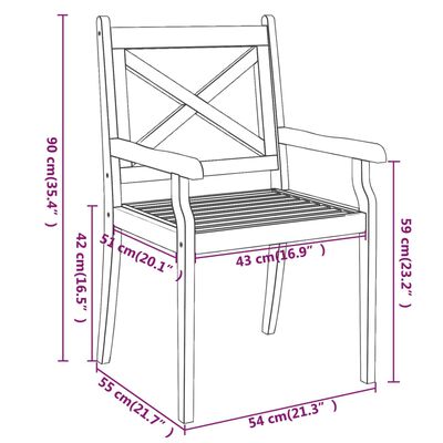 vidaXL Outdoor Dining Chairs 4 pcs Solid Wood Acacia