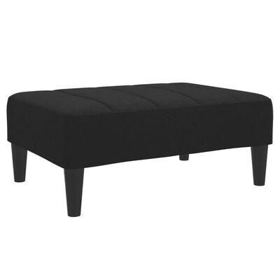 vidaXL 2-Seater Sofa Bed with Footstool Black Fabric