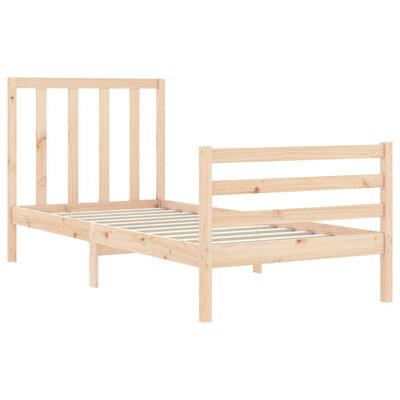 vidaXL Bed Frame without Mattress Single Solid Wood Pine