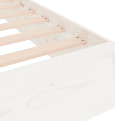 vidaXL Bed Frame without Mattress White Solid Wood 150x200 cm King Size