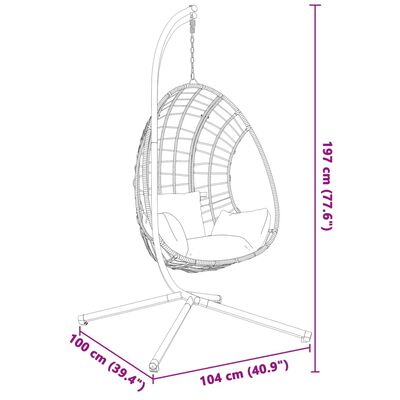 vidaXL Hanging Egg Chair Stand Anthracite Steel