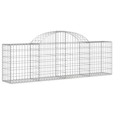 vidaXL Arched Gabion Basket 200x30x60/80 cm Galvanised Iron