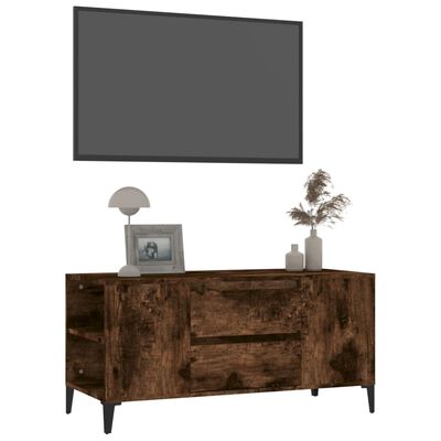 vidaXL TV Cabinet Smoked Oak 102x44.5x50 cm Engineered Wood