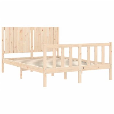 vidaXL Bed Frame without Mattress Double Solid Wood Pine