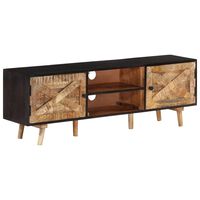 vidaXL TV Cabinet 140x30x46 cm Rough Mango Wood and Solid Acacia Wood