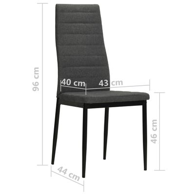 vidaXL Dining Chairs 4 pcs Dark Grey Fabric