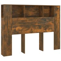 vidaXL Headboard Cabinet Smoked Oak 140x18.5x104.5 cm