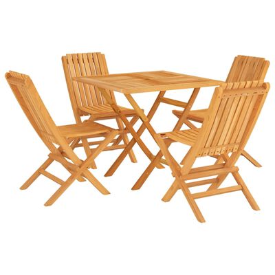 vidaXL 5 Piece Garden Dining Set Solid Wood Teak