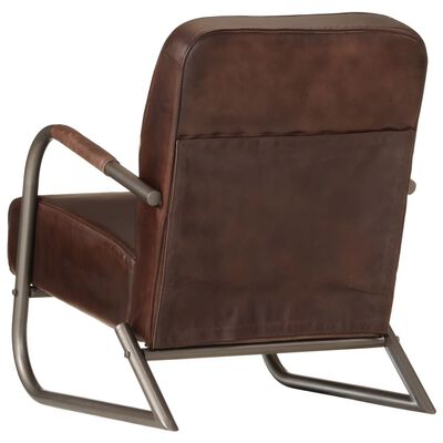 vidaXL Sofa Chair Brown Real Leather