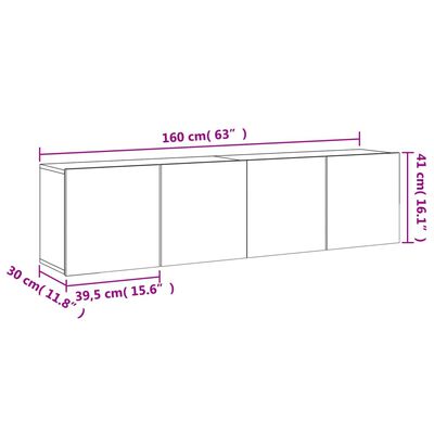 vidaXL TV Cabinets Wall-mounted 2 pcs White 80x30x41 cm