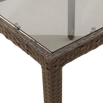 vidaXL Garden Table Brown 90x90x75 cm Poly Rattan