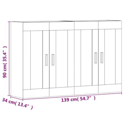 vidaXL Wall Mounted Cabinets 2 pcs Smoked Oak Engineered Wood