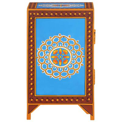 vidaXL Hand Painted Bedside Cabinet 40x30x50 cm Solid Mango Wood