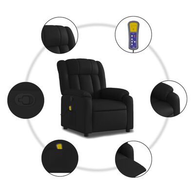 vidaXL Massage Recliner Chair Black Faux Leather