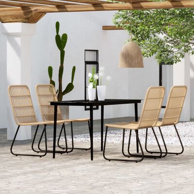 vidaXL 5 Piece Garden Dining Set Oak