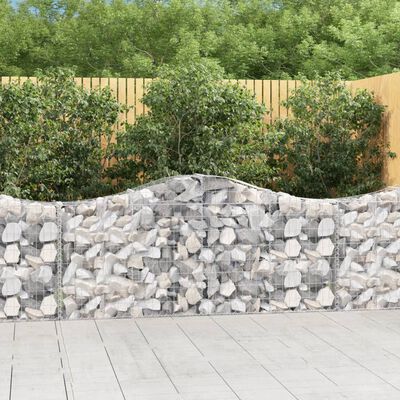 vidaXL Arched Gabion Baskets 5 pcs 200x30x80/100 cm Galvanised Iron