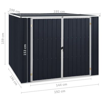 vidaXL Garden Shed Anthracite 195x198x159 cm Galvanised Steel