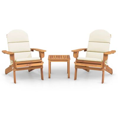 vidaXL 3 Piece Adirondack Garden Lounge Set Solid Wood Acacia