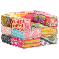 vidaXL Modular Pouffe Patchwork Fabric