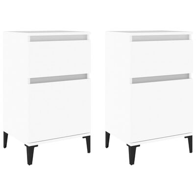 vidaXL Bedside Cabinets 2 pcs White 40x35x70 cm